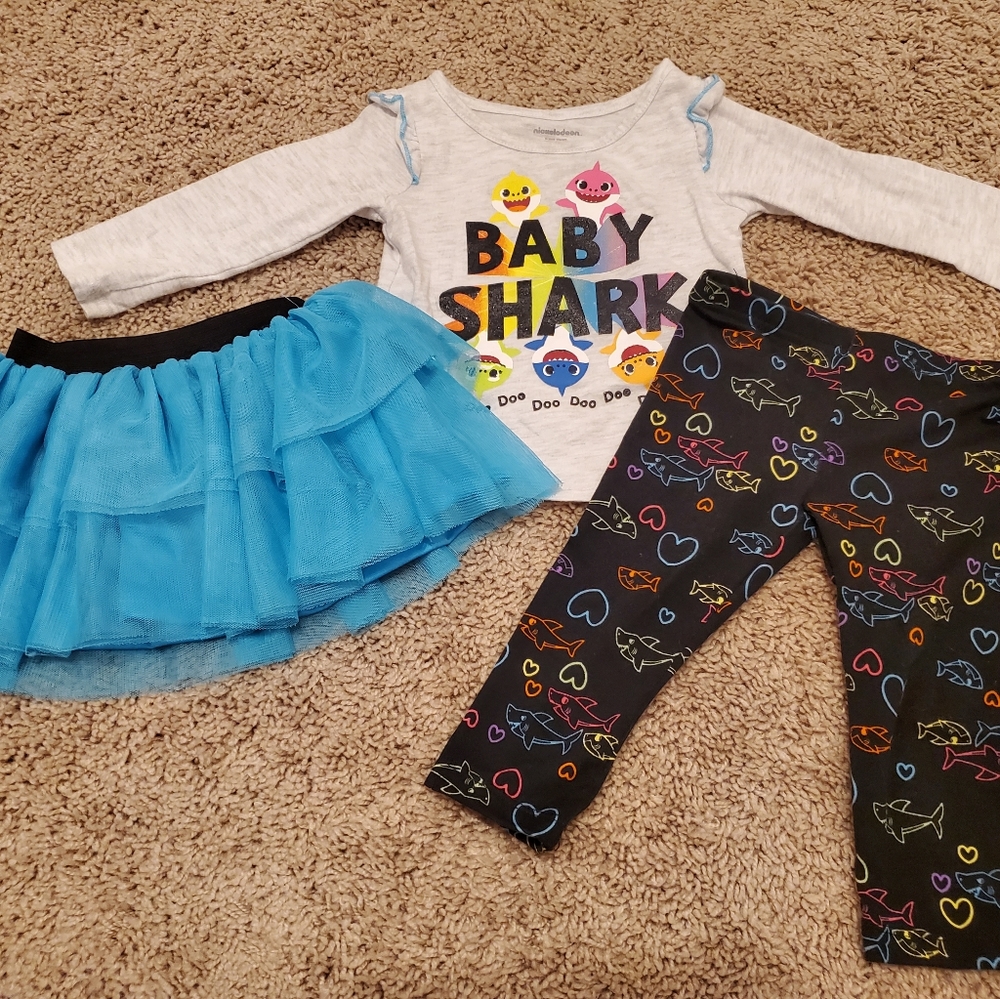 Baby shark 3 piece outfit